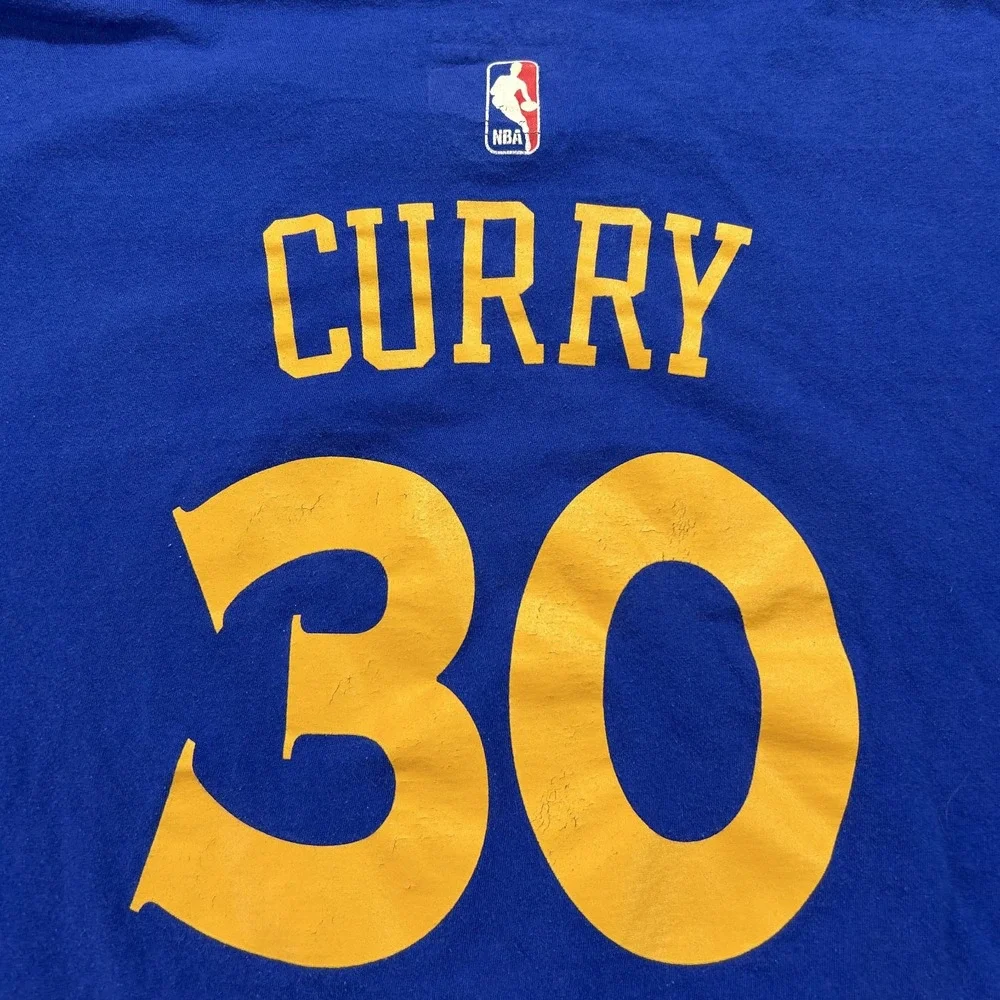 Adidas Golden State Warriors #30 Steph Curry Shirt Mens 3XL Blue Crew Neck Tee *